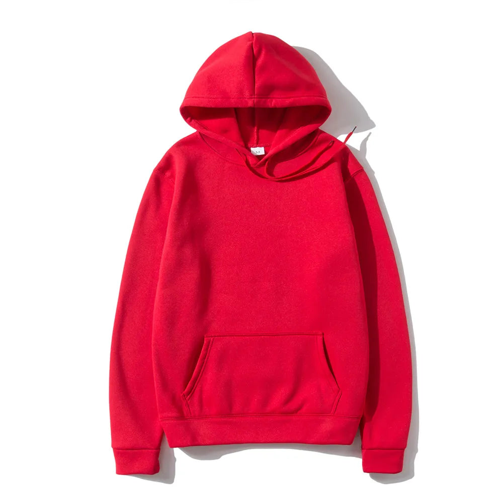 Men Woman Hoodies Sweatshirts Fashion Solid color Red Black Gray Pink Hooded Hip Hop fleece Hoody Mens Brand Hoodie Streetwear - AMAZEALL.STORE