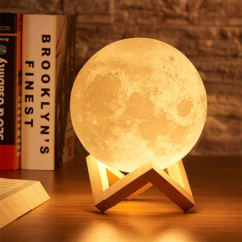 3D Printed Moon Lamp Rechargeable - AMAZEALL.STORE