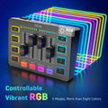 FIFINE 4-Channel RGB Gaming Audio Mixer with XLR Mic Interface - AMAZEALL.STORE