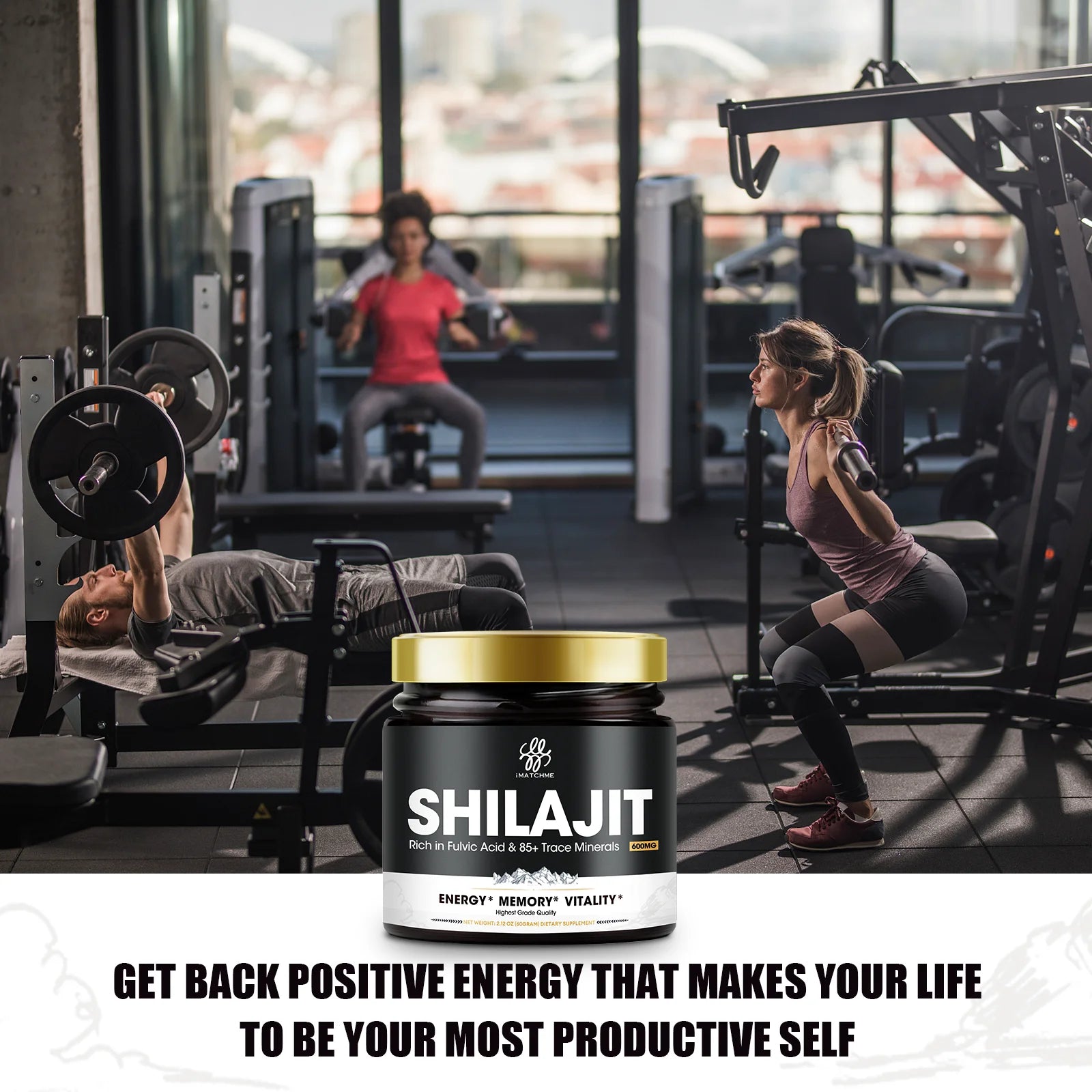 "iMATCHME 600MG Natural Shilajit Resin Drink – Original Mineral Supplement for Immune Health, Metabolism, and Overall Physical Wellness" - AMAZEALL.STORE