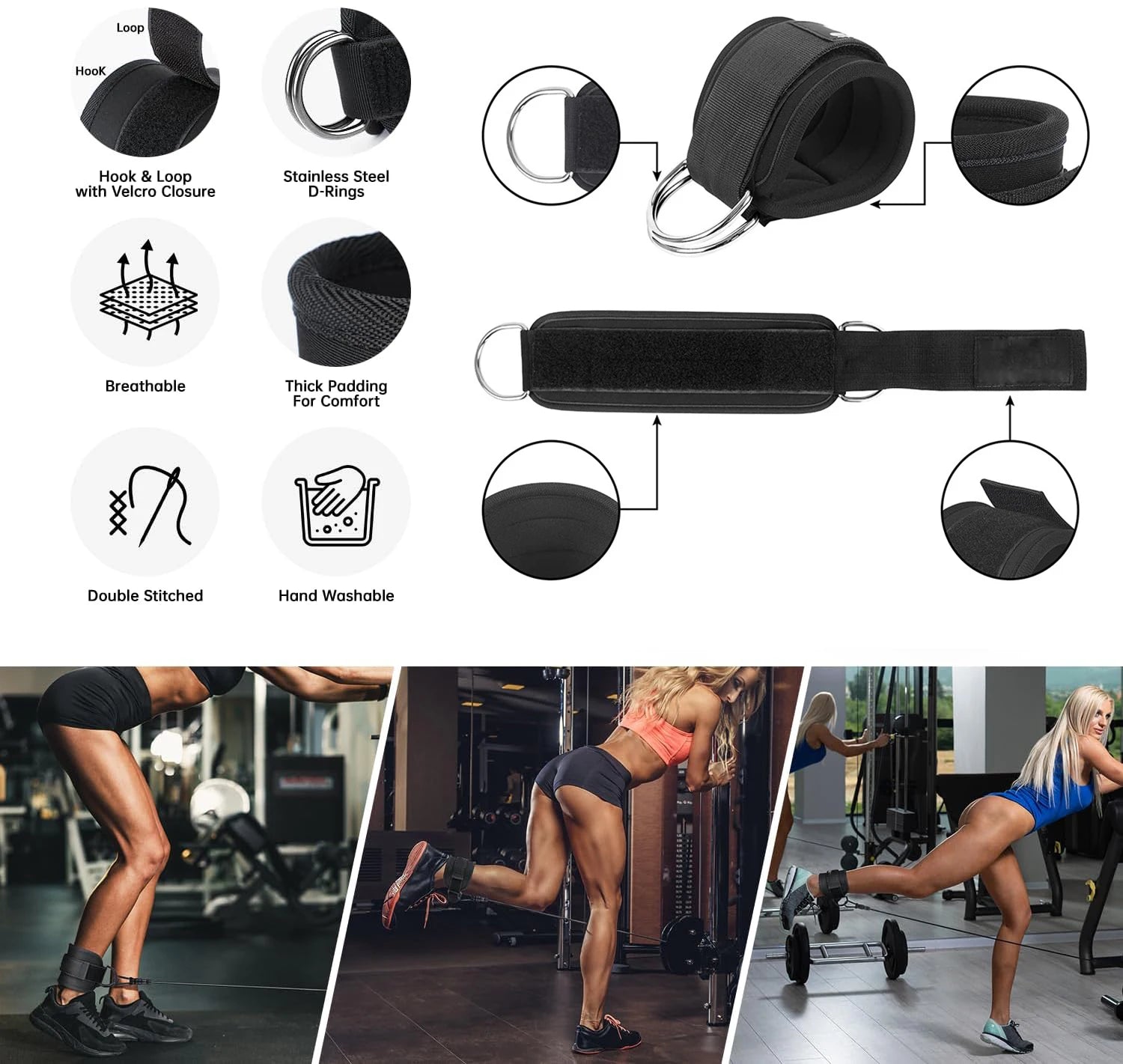 Ankle Resistance Bands with Cuffs - AMAZEALL.STORE