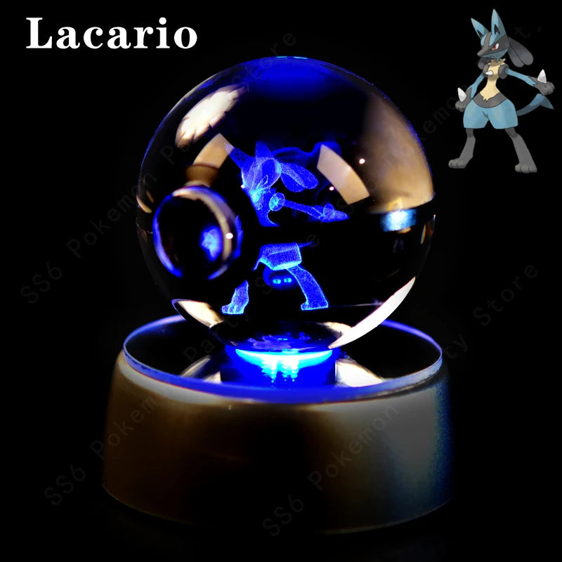 "Pokémon Crystal Ball 3D Lamp – Pikachu, Gengar, Mew, Mewtwo Glass Ball Figure with Pokéball Base, Perfect Night Light & Birthday Gift for Pokémon Fans" - AMAZEALL.STORE