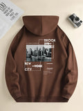 Men's new fashion hoodie, casual everyday drawstring hooded sweatshirt, city print, front kangaroo pocket, men's jacket - AMAZEALL.STORE