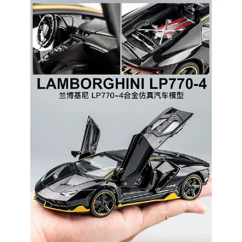 "1:32 LP770 LP750 Lamborghini Alloy Sports Car Model – Diecast Super Racing Car with Sound, Lifting Tail, Hot Wheels, Perfect Gift for Children" - AMAZEALL.STORE