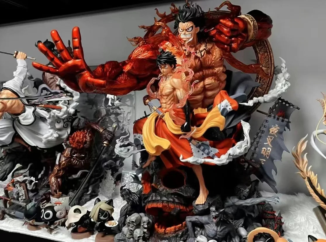 "One Piece Fudo King Luffy – King of Thieves & Kingdom of Pirates, Sakura Ghost Island Luffy Collectible Model, Limited Edition Figurine" - AMAZEALL.STORE