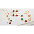 3Pcs 18k Gold-Plated Five-Leaf Flower Jewelry Set - AMAZEALL.STORE