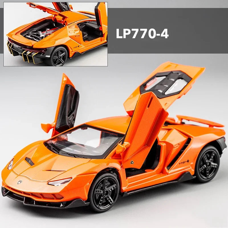 "1:32 LP770 LP750 Lamborghini Alloy Sports Car Model – Diecast Super Racing Car with Sound, Lifting Tail, Hot Wheels, Perfect Gift for Children" - AMAZEALL.STORE