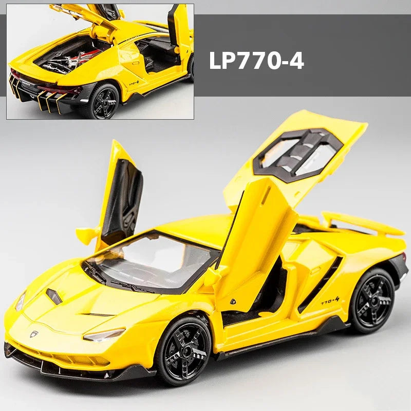 "1:32 LP770 LP750 Lamborghini Alloy Sports Car Model – Diecast Super Racing Car with Sound, Lifting Tail, Hot Wheels, Perfect Gift for Children" - AMAZEALL.STORE