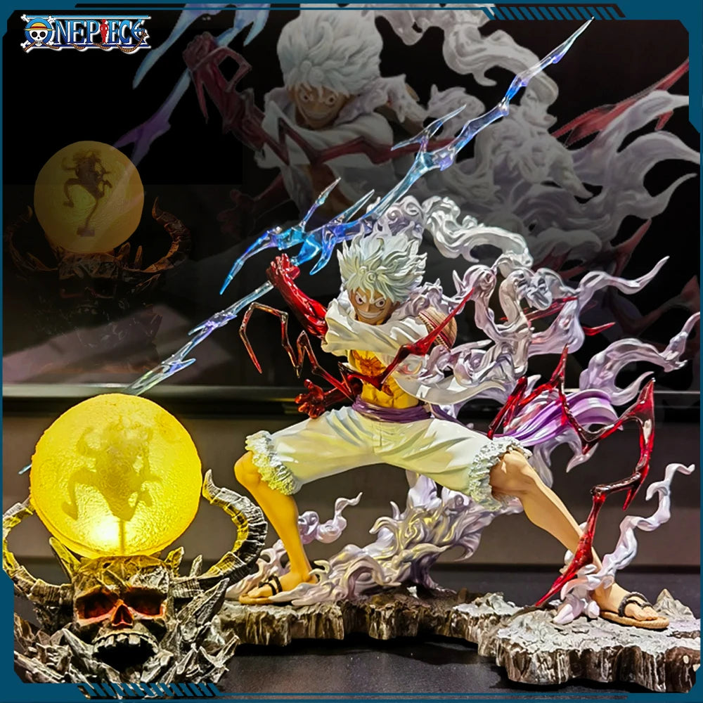 "One Piece Nika Luffy Figure – Luffy Sun God Gear 5 with Light Ball, 28cm PVC Action Figurine, Statue Model for Collection, Decoration & Gift" - AMAZEALL.STORE