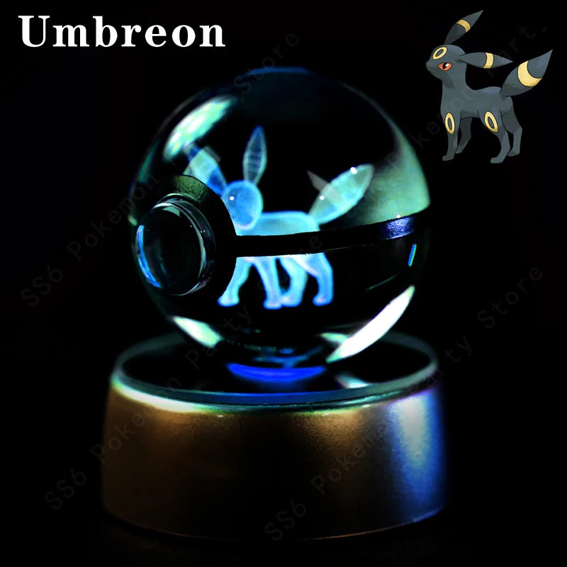 "Pokémon Crystal Ball 3D Lamp – Pikachu, Gengar, Mew, Mewtwo Glass Ball Figure with Pokéball Base, Perfect Night Light & Birthday Gift for Pokémon Fans" - AMAZEALL.STORE