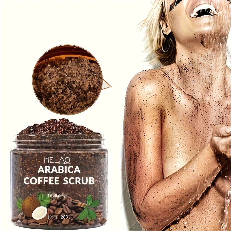 "MELAO Arabica Coffee Scrub – All-Natural Exfoliating Body Scrub with Dead Sea Salt for Skin Care & Moisturizing Benefits" - AMAZEALL.STORE