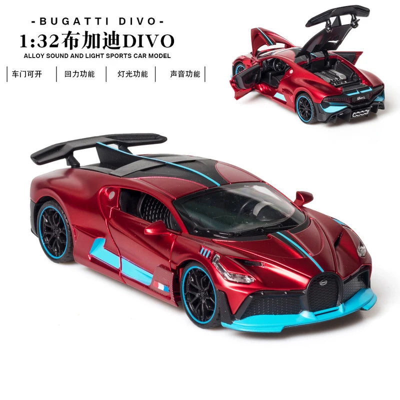 "Free Shipping 1:32 Bugatti Veyron Divo Alloy Car Model – Diecast Toy Vehicle, Perfect for Kids, Boys, and Collectors, Great Gift for Children" - AMAZEALL.STORE