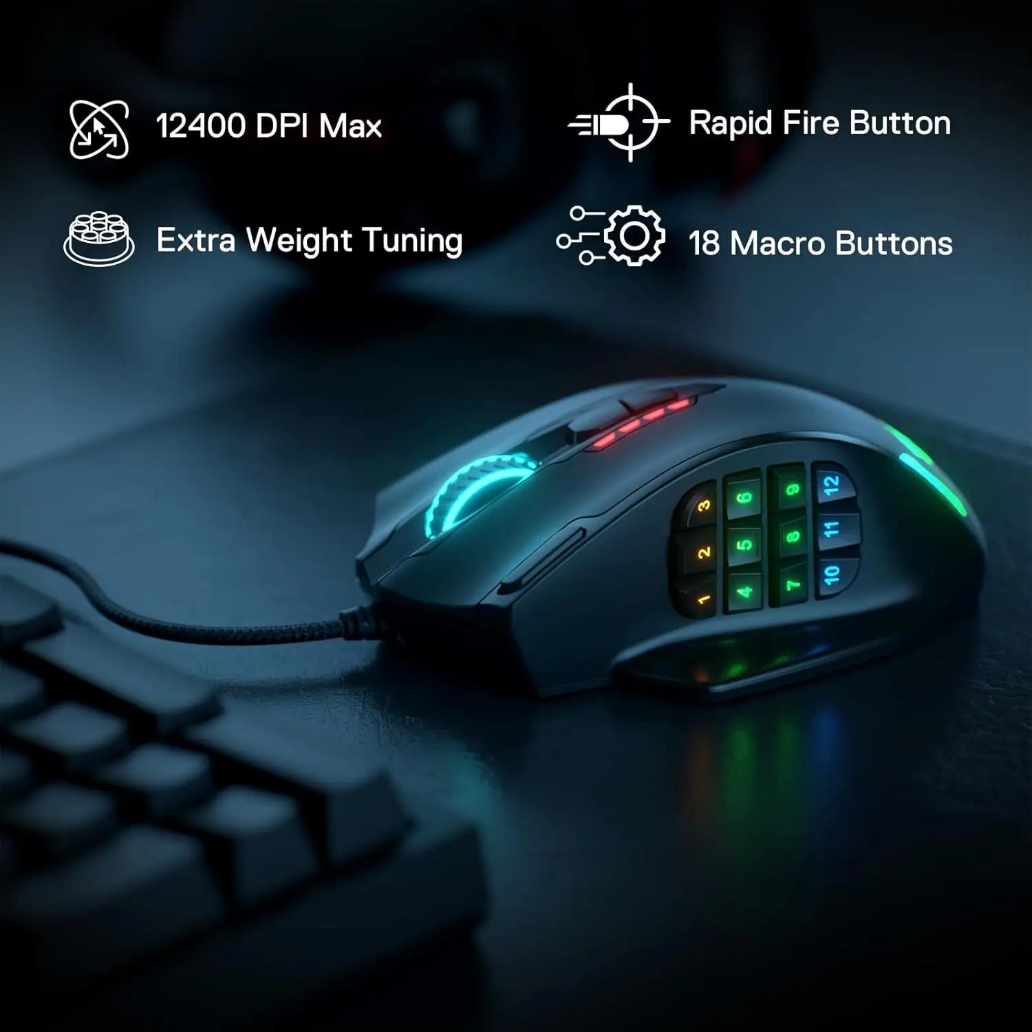 Red ragon M908 RGB Gaming Mouse - AMAZEALL.STORE