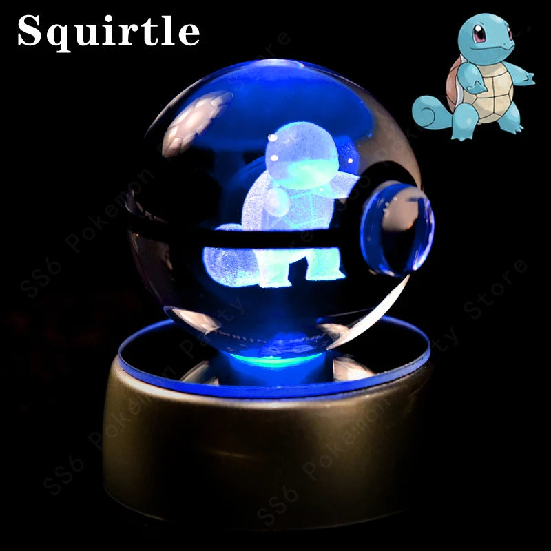 "Pokémon Crystal Ball 3D Lamp – Pikachu, Gengar, Mew, Mewtwo Glass Ball Figure with Pokéball Base, Perfect Night Light & Birthday Gift for Pokémon Fans" - AMAZEALL.STORE