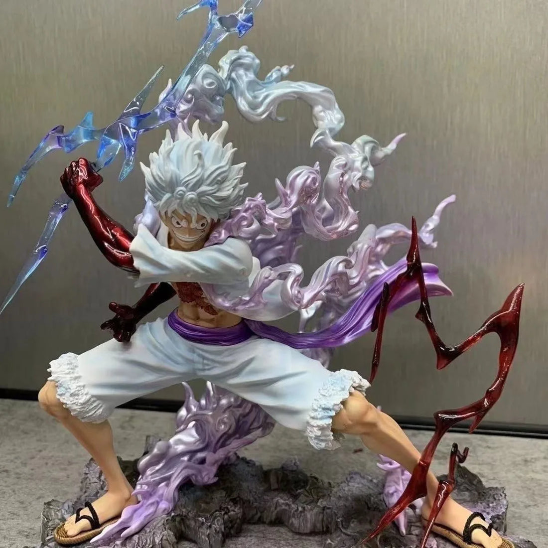 "28cm One Piece Figure – Sun God Gear 5 Nika Luffy Action Figure with Thunderbolt, Monkey D. Luffy PVC Model, Collectible Toy for Fans" - AMAZEALL.STORE