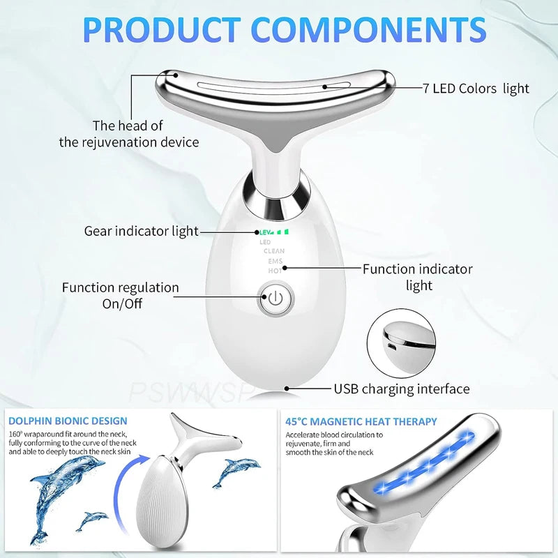 Facial Massager & Neck Beauty Device for Skin Lifting and Tightening - AMAZEALL.STORE