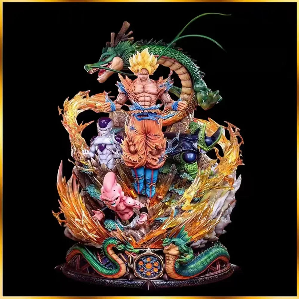 "23cm Dragon Ball Z Figures – Son Goku, Frieza, and Shenron Action Figure Models, Super Saiyan PVC Statue, Collectible Doll for Fans & Gift Ideas" - AMAZEALL.STORE