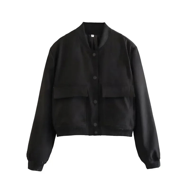 TRAF Women's Bomber Jacket - AMAZEALL.STORE