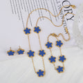 3Pcs 18k Gold-Plated Five-Leaf Flower Jewelry Set - AMAZEALL.STORE