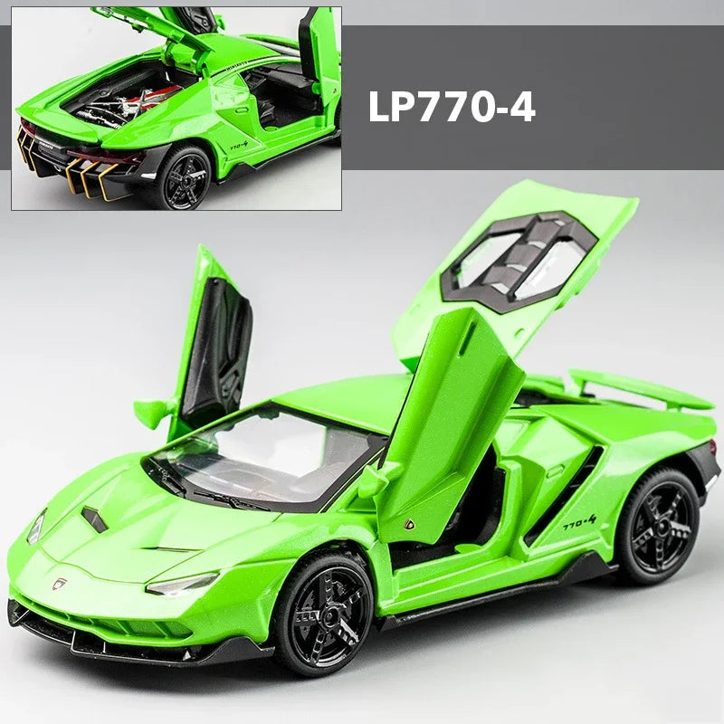 "1:32 LP770 LP750 Lamborghini Alloy Sports Car Model – Diecast Super Racing Car with Sound, Lifting Tail, Hot Wheels, Perfect Gift for Children" - AMAZEALL.STORE